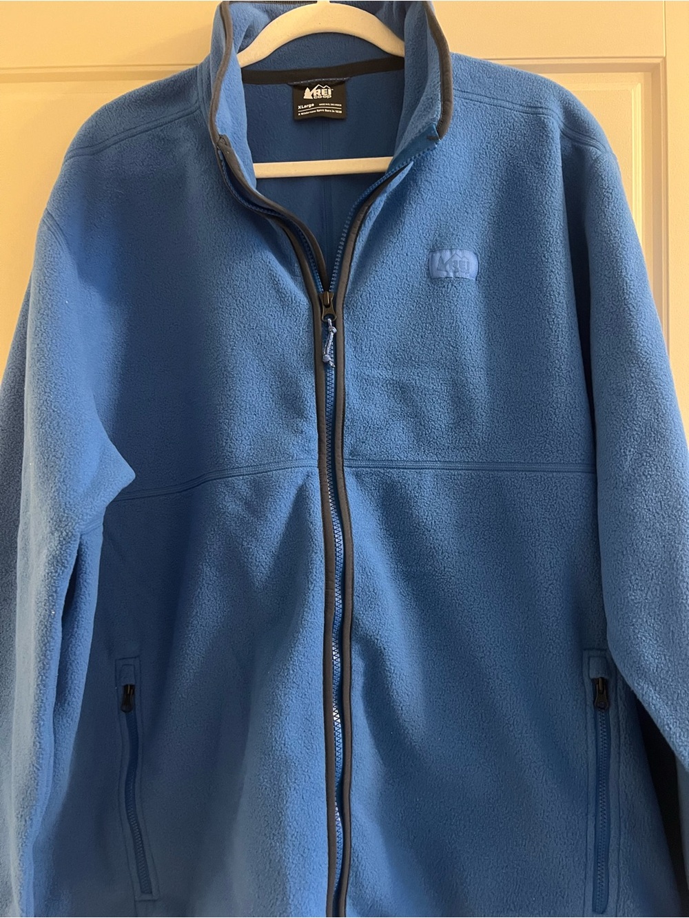 REI Blue Fleece Jacket with Black Trim